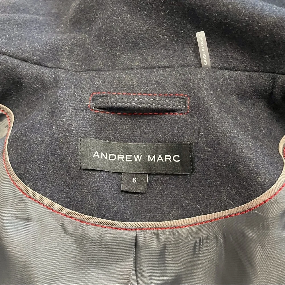Andrew Marc Wool Coat Jacket Grey Color Knit Cuffs Size 6 - Picture 8 of 15